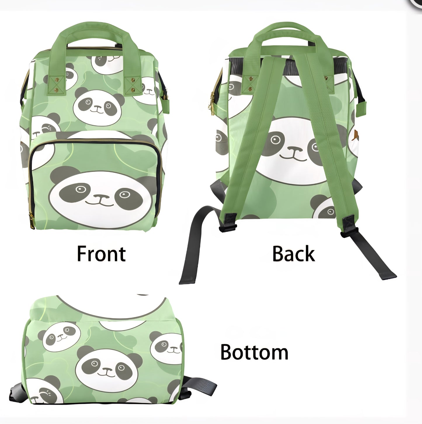 Panda Bear Personalized Baby Diaper bags