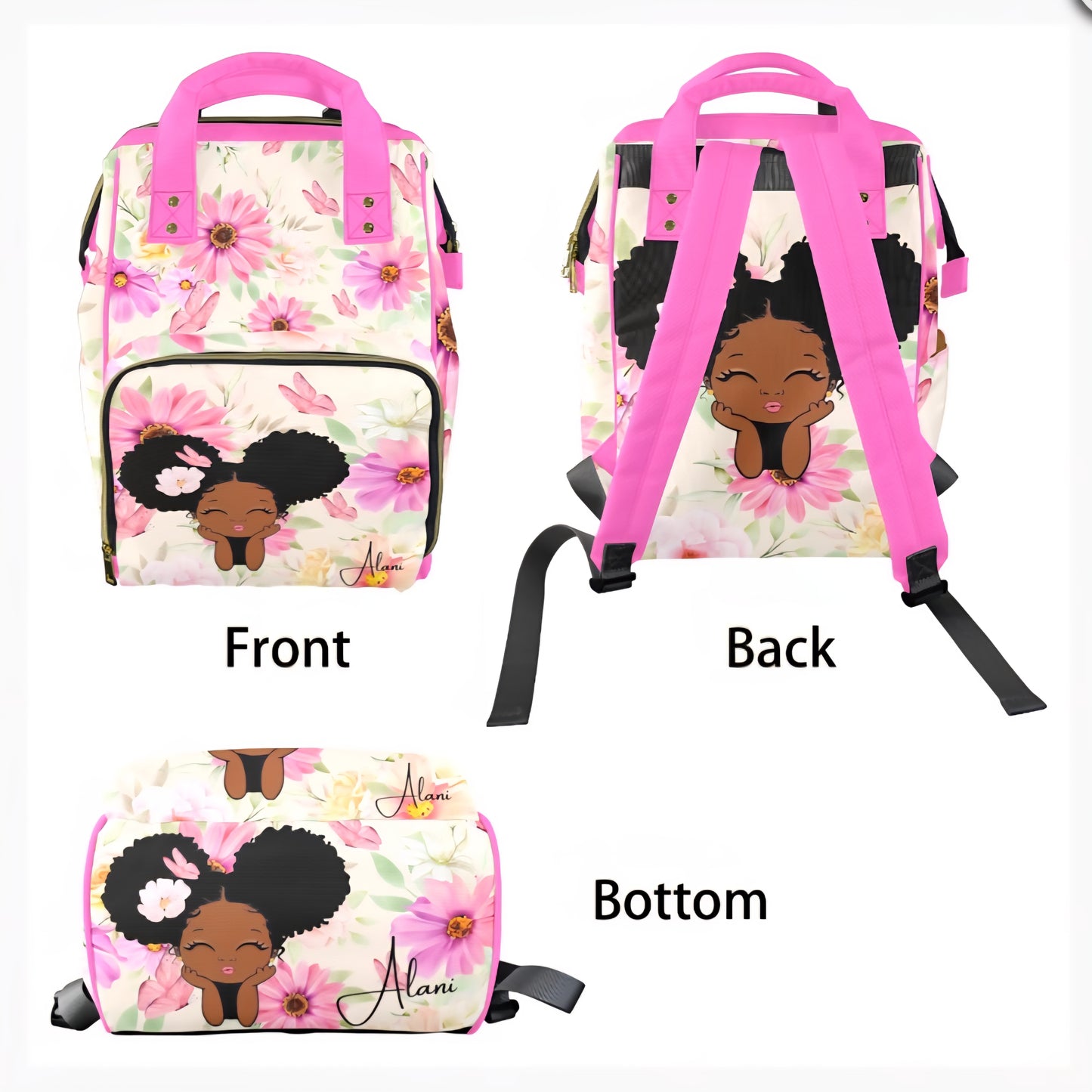 Pretty Flower Puffs Diaper bag